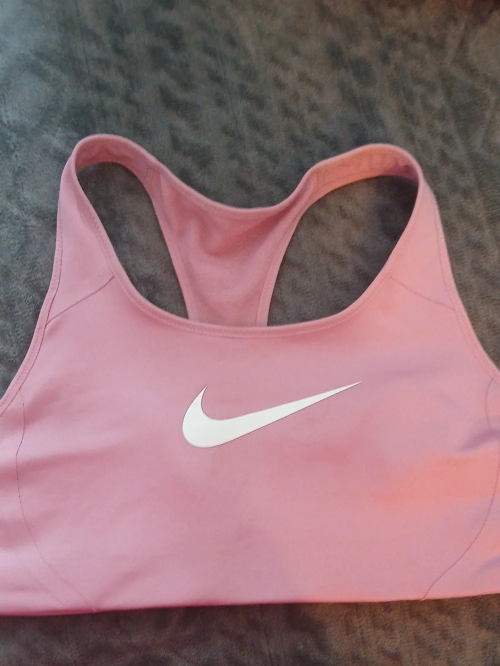 Nike Pink Racerback Sports Bra with White Swoosh